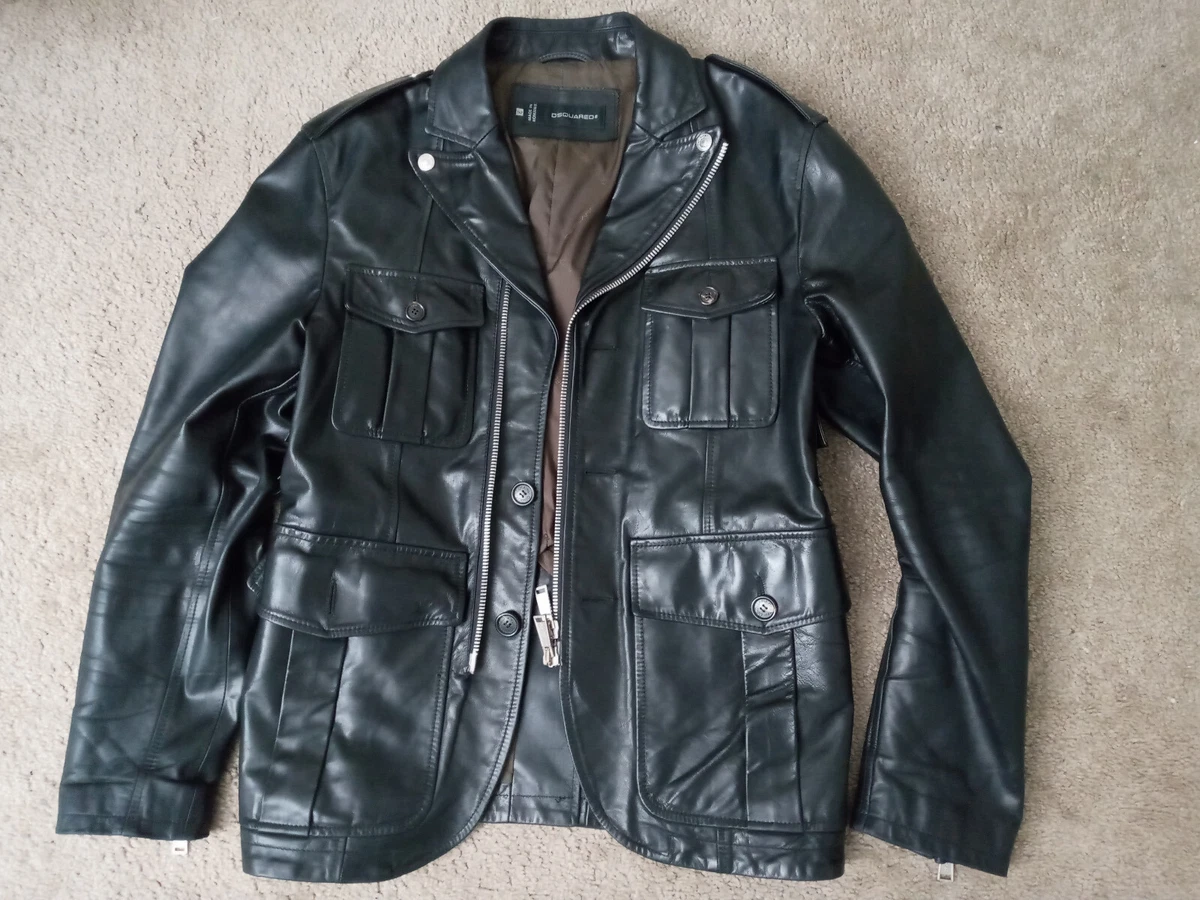 Dsquared2 leather biker jacket - Black