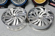 New 24 Forgiato Canale Staggered Forged 5x4.75 Gm Chevy Olds Chrome 6 Lips