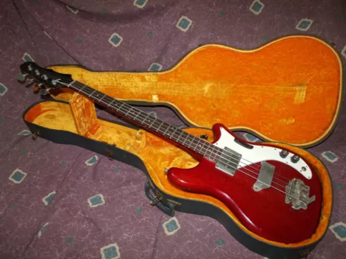 Vintage 1965 Epiphone by Gibson Newport EBD Batwing DC electric bass guitar  VG