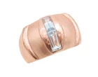925 Sterling Silver Vintage Ring Rose Gold Blue CZ Slit Inlay  Sz 7  RG28675