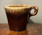 VINTAGE HULL POTTERY BROWN DRIP GLAZE COFFEE MUG CUP OVEN PROOF 10 OZ