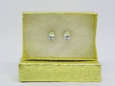 7 X 5 mm Oval Aquamarine Earrings Set in S/Silver, Titanium Ear Backs, 1.45 Cts.