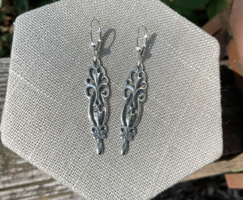 Sincerely Southwest Carolyn Pollack Relios Sterling Silver Filigree Earrings - Picture 2 of 4