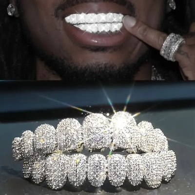 #ad #ad Hip Hop 14k Baguette Copper Grillz for Mouth Teeth Diamond Gold Silver Grills