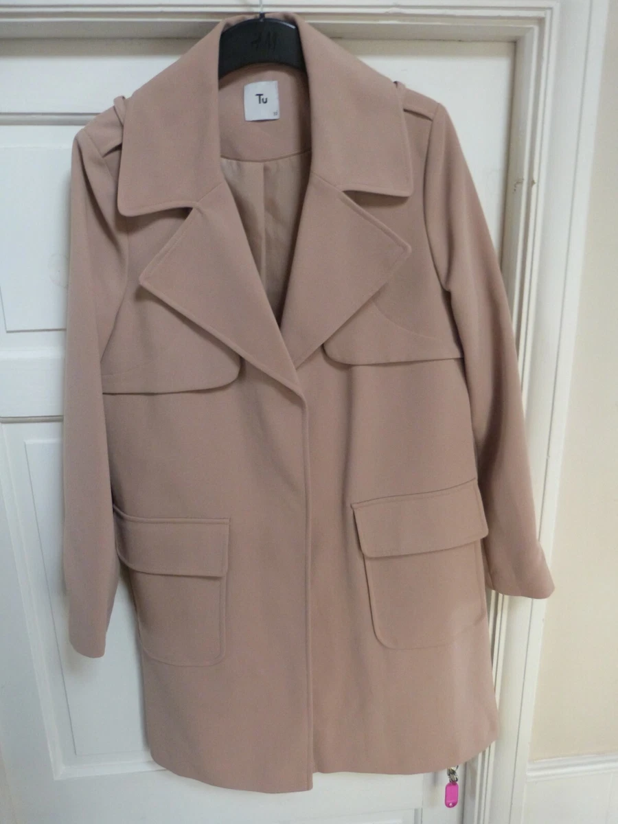 Ladies Beige Short Dress Coat Size 12 TU | eBay