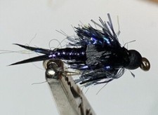 (12) Tungsten UV Black Estaz Stoneflies Flies For Steelhead/Salmon and Trout 