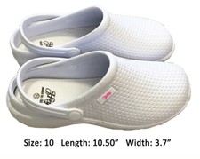 Medical Womens Comfortable Lightweight Slip Resistant Clogs Shoes White 10