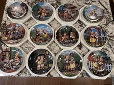 Complete Set of 12 Hummel Little Companions Collector Plates-s0mn
