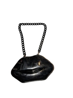 CUTE Betsey Johnson Shiny Black Lip Purse Handbag 3D Plastic  display picture 1
