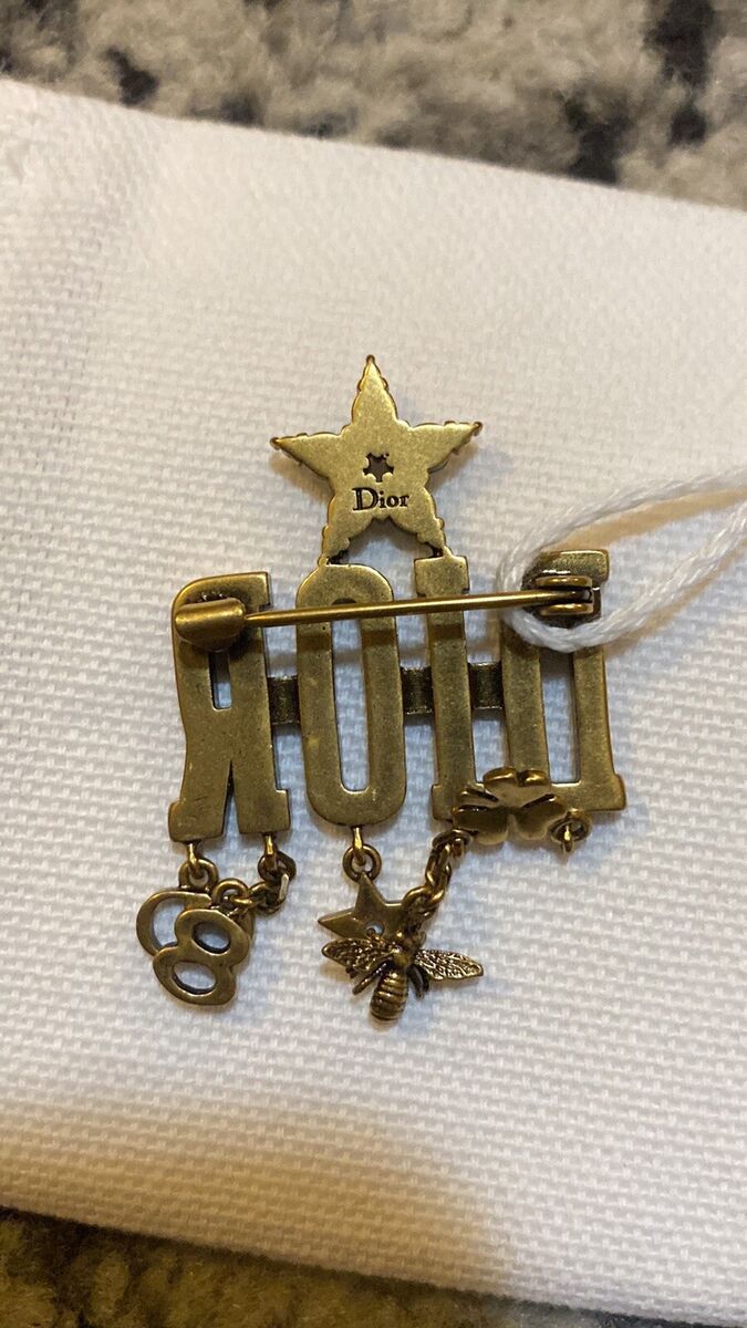 Dior Dio(r)evolution Brooch Antique Gold Finish Metal Dior Dio(r)evolution Brooch Antique Gold Finish Metal
