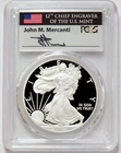 2011 W AMERICAN SILVER EAGLE MERCANTI SIGNED $1 PROOF 1 oz COIN PCGS PF 70 DCAM