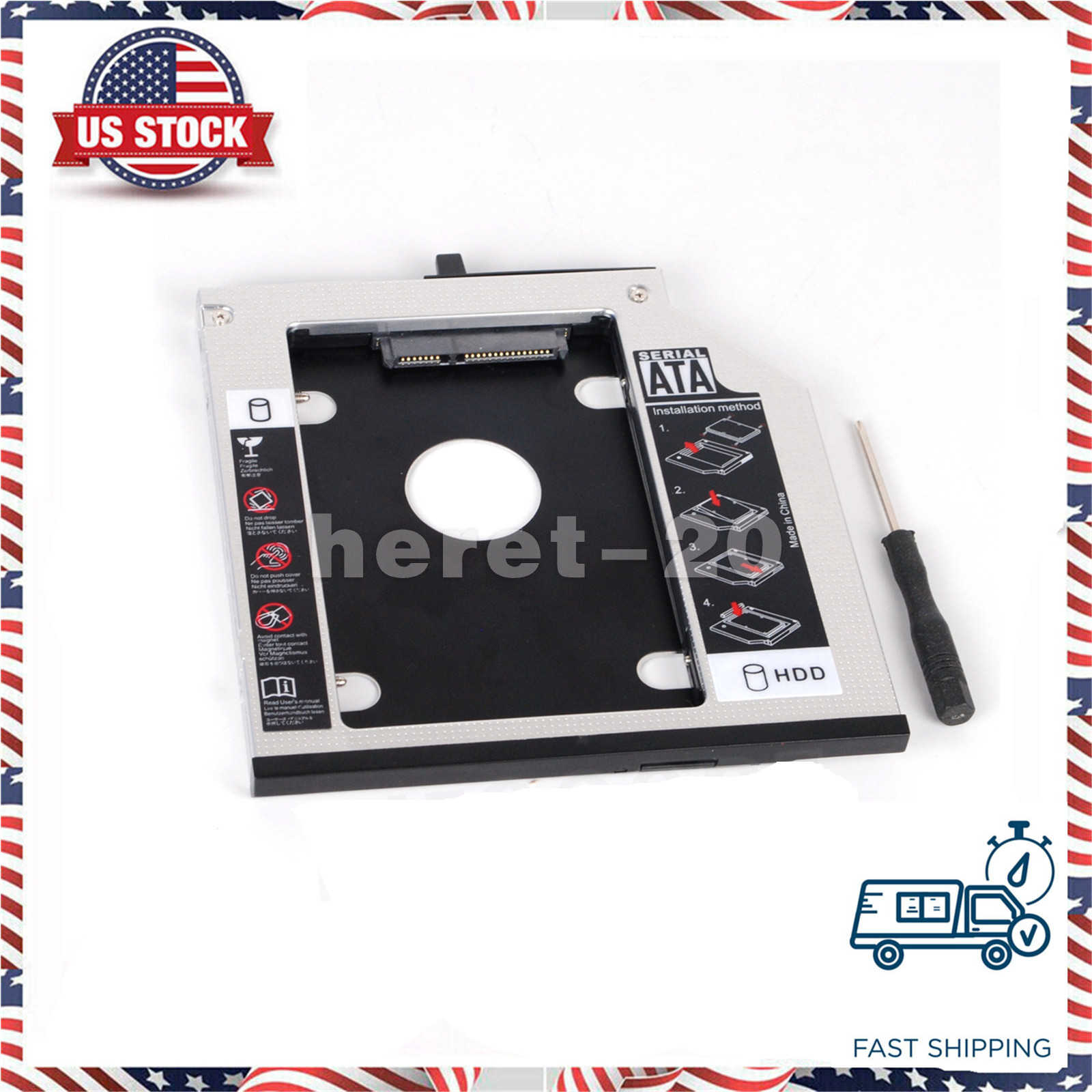 2nd SATA HDD SSD Hard Drive Caddy for Lenovo ThinkPad T400 T500