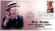 AO-1803, 1980, W.C. Fields, Add-on Cachet, First Day Cover, Standard Postmark, S