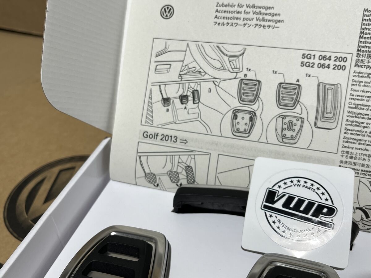 VW Golf MK7 Manual RHD Stainless Steel Pedal Cover Cap Set
