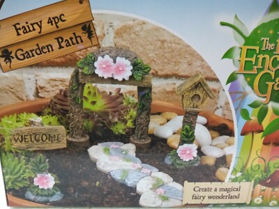 Secret Fairy Garden 4-teiliges Wegeset. Vogelhaus Feen Verzauberter Garten Sortiment