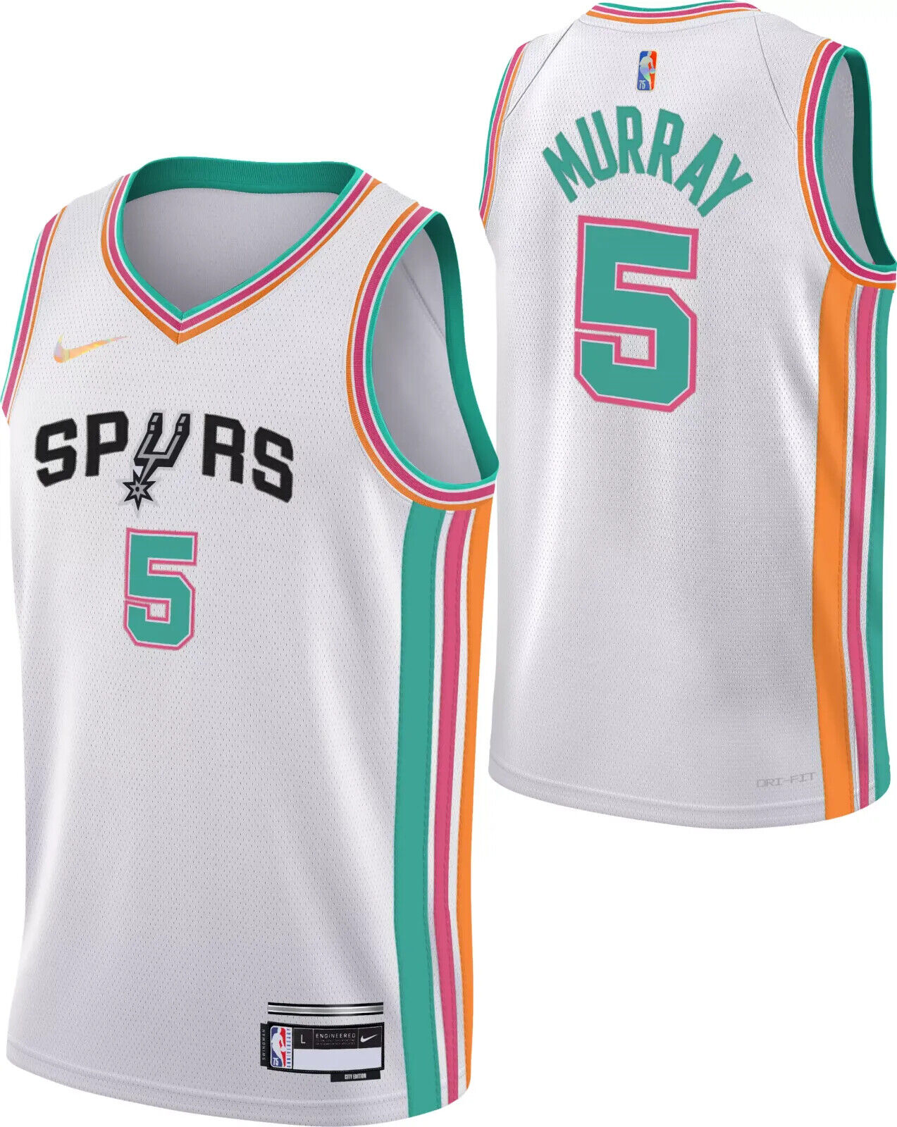 Men's 2022 San Antonio Spurs 3 Johnson 5 Dejounte Murray 75th Anniversary City  Edition White Hot Printed Basketball Jersey - China Men's 2022 San Antonio  Spurs and 3 Johnson 5 Dejounte Murray 75th price