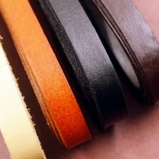Real Genuine Leather Flat Cord Strap Rope String DIY Craft Bracelet Fabric Trims