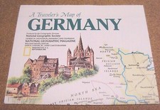 National Geographic September 1991 Map Poster A Traveler's Map of Germany
