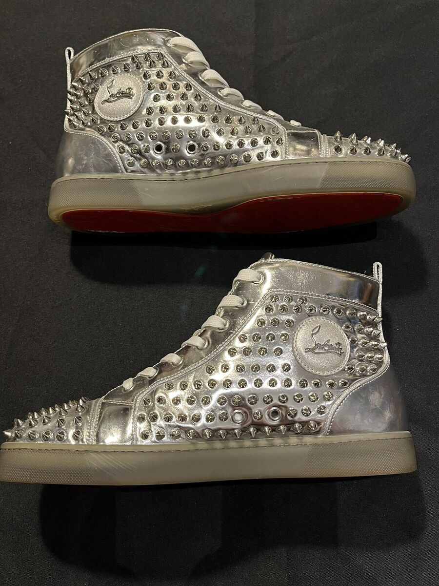 CHRISTIAN LOUBOUTIN LOUIS SILVER SPIKES ALL OVER SIZE 44 11 CHRISTIAN LOUBOUTIN LOUIS SILVER SPIKES ALL OVER SIZE 44 11