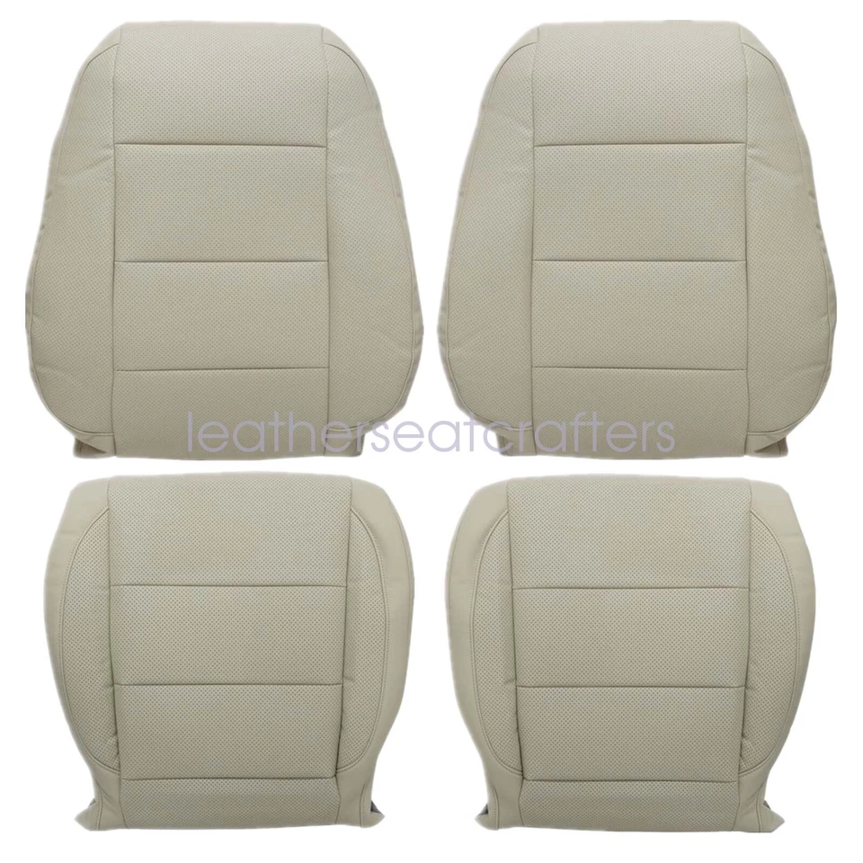 Front Both Side Bottom & Top Leather Seat Cover Tan For 2006-2010 VW Jetta Sedan Foto 3 de 4