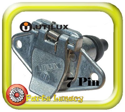 UTILUX 7 Pin Trailer Connector BASE H3515 - Standard Small Round METAL