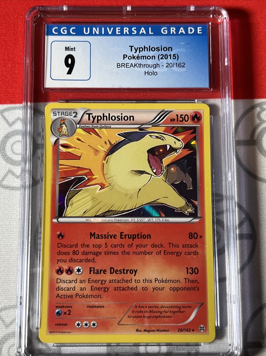 Graded Mint 9 Typhlosion (2015) BREAKthrough 20/162 Holo Rare