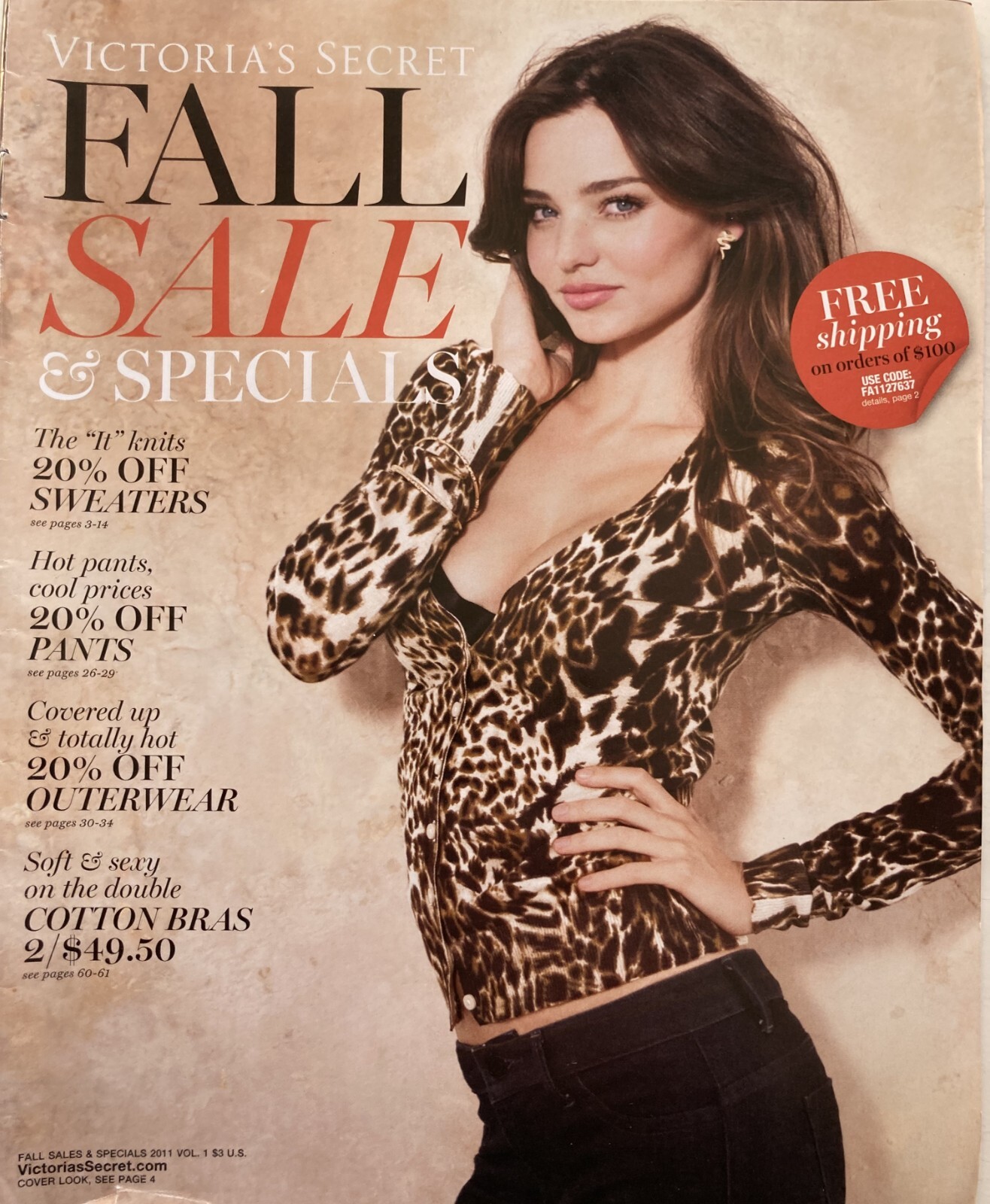 MIRANDA KERR Fall Sales & Specials 2011 VICTORIA'S SECRET Catalog Volume 1