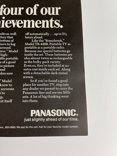 Vintage 1969 Panasonic Print Ad Four Of Our Smallest Achievements - Picture 2 of 7