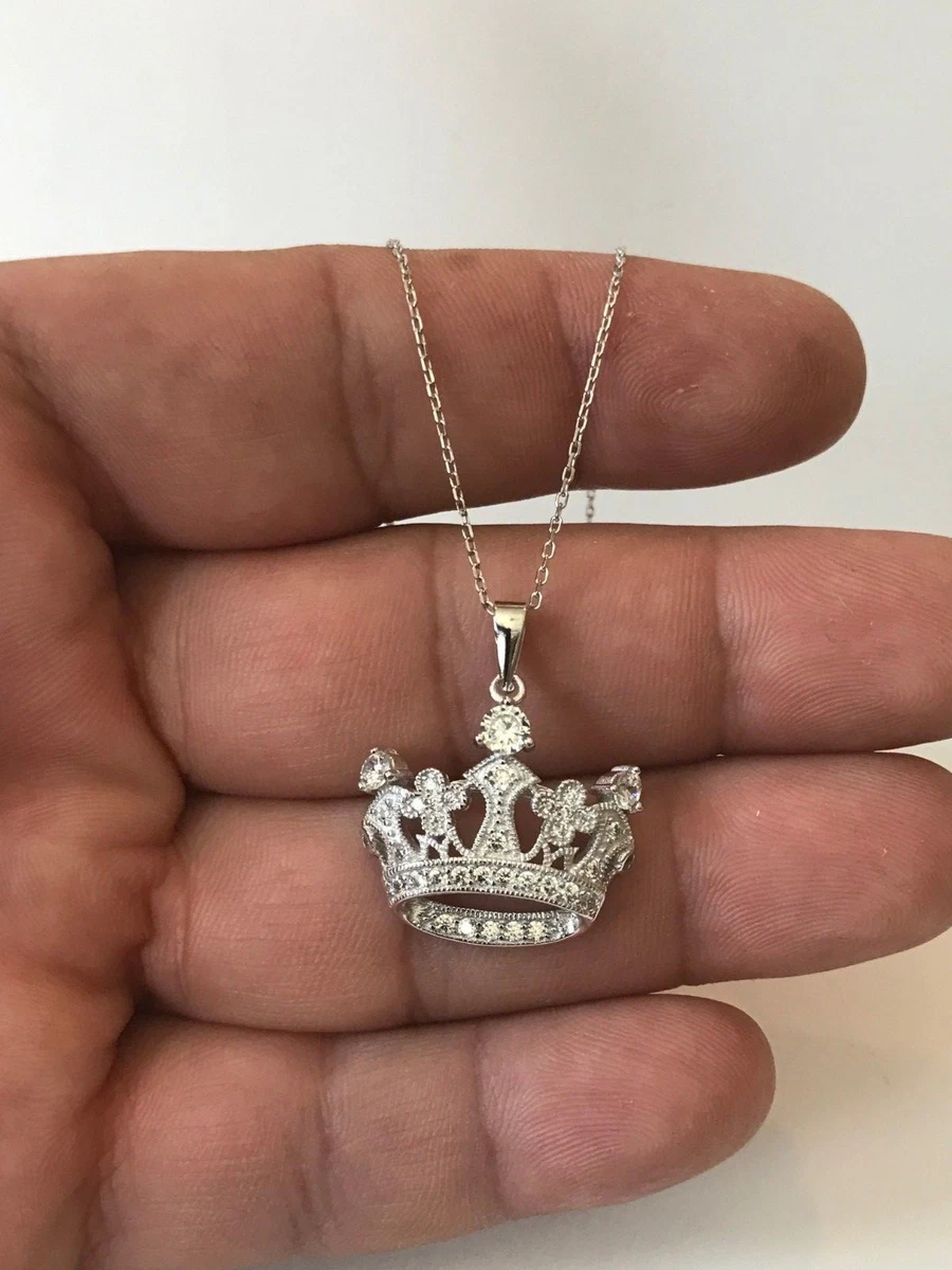 Sterling silver hotsell crown pendant