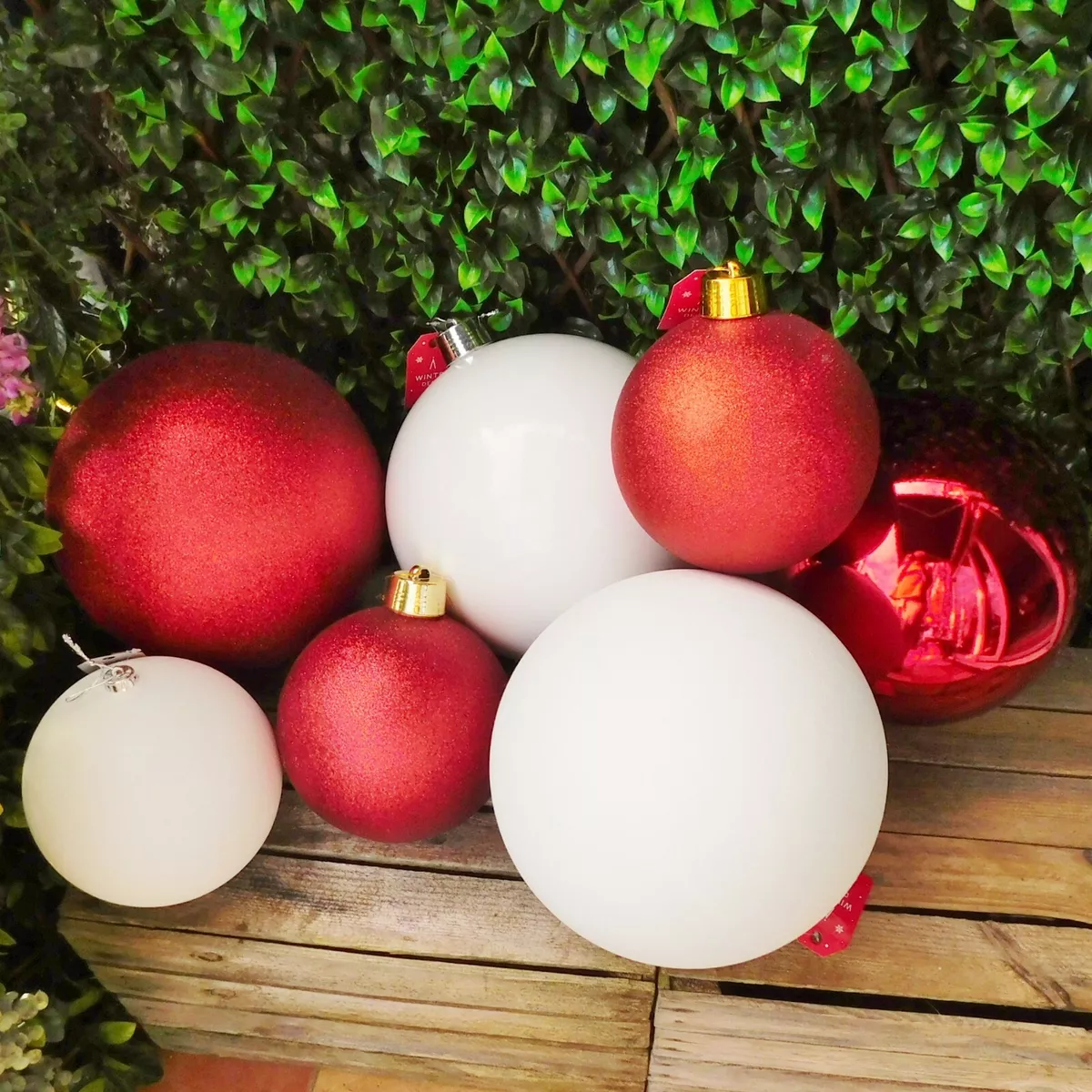 Giant red best sale christmas ball ornaments