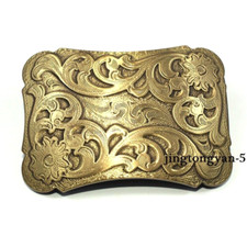 Solid Brass Flower Belt Buckle Men's Pin Belt Buckles Fits For 1.5 inches Belt