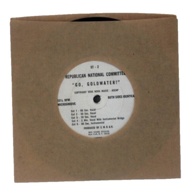 Go Goldwater! 33 rpm Single 7-inch EWR&R Record Republican National ...