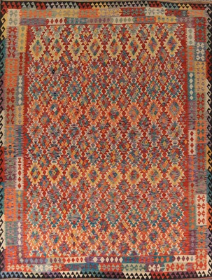 Tribal Nomadic-inspired Reversible Kilim Kelim Rugs 10x13 ft