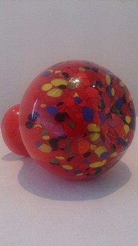 Kralik, Red, Orange, Spatter, Splatter, Bulbous, Glass, Vase. - Picture 8 of 19