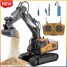 Ferngesteuerter Bagger Spielzeug RC Bagger mit Metall Schaufel Lichtern Sound DE