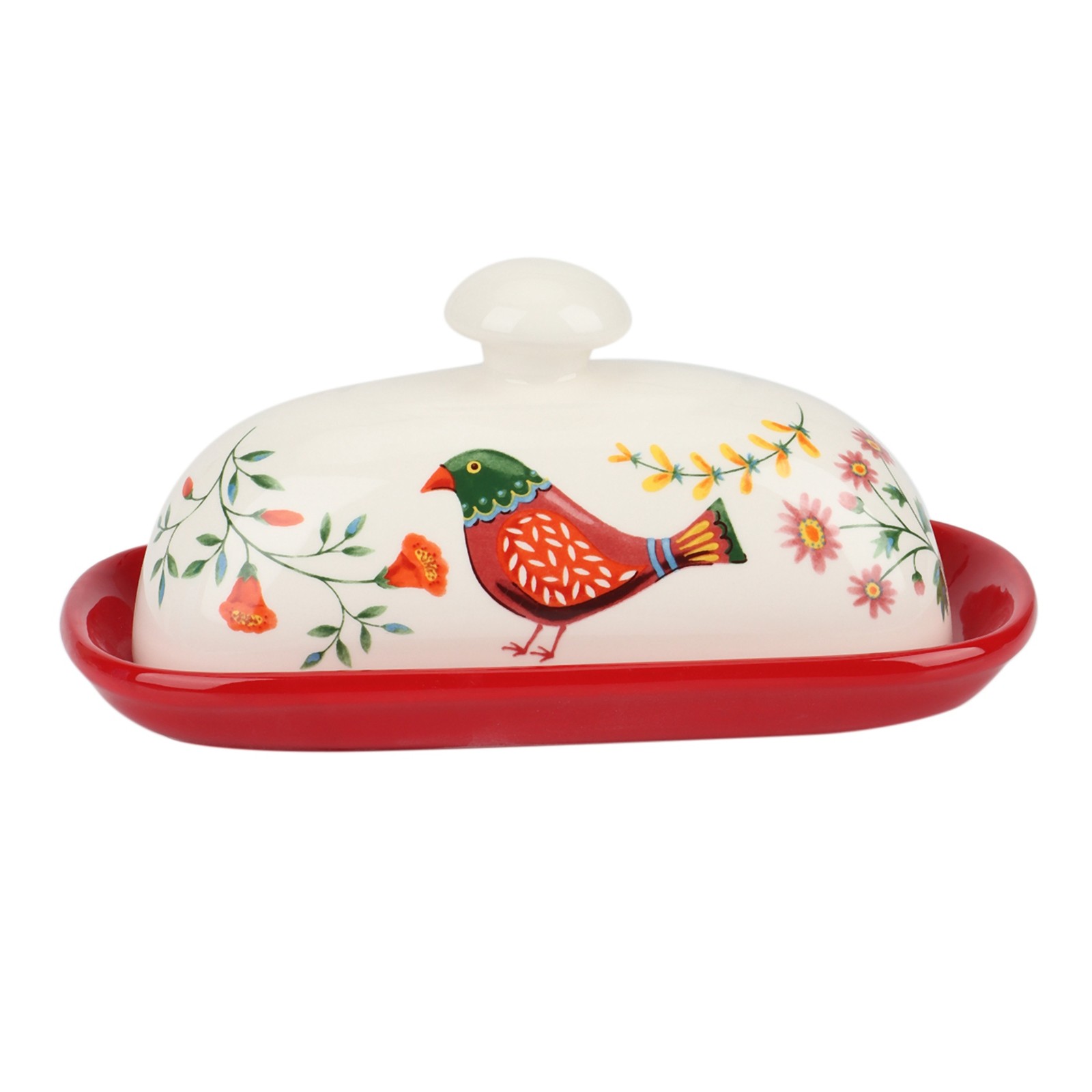 Food Container  Plate with Lid Kitchen Tableware Cheese Dish Ceramic  Box7872