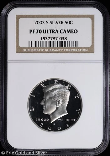 2002-S 50C Silver Proof Kennedy Half Dollar NGC PR 70 Ultra Cameo