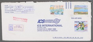 MayfairStamps Malta Zejtun Registered to Scranton PA Air Mail Cover aaz_43455