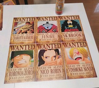 One Piece Wanted Posters x6 Lot Anime Manga 12x8"