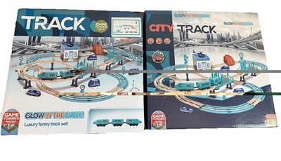City Track Glow In The Dark Train Station 67 PCS Game Powered Fun Toy Kids 2pack