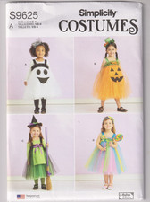9625 SIMPLICITY - COSTUME: TULLE DRESS w Head Pieces - Girls Sz: 6m/1/2/3/4