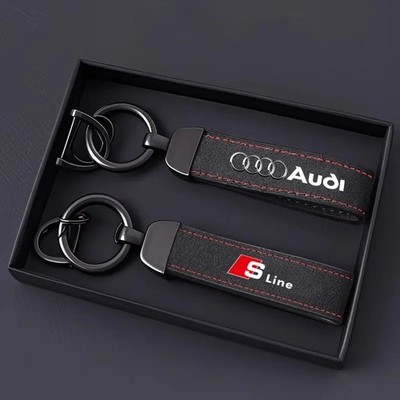 Suede Car Keychain Ring for Audi S Line A1 A3 A4 A5 A6 Q5 Q7 Key Accessories