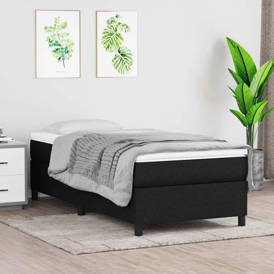 Sommier à Lattes de Lit Rembourré Adulte Chambre Intérieur Maison Tissu vidaXL - Photo 1/4