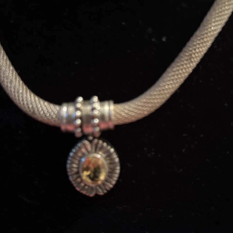 De colección. Joseph Esposito ESPO Sig. Gargantilla colgante de citrino a presión de plata de ley Foto 3 de 4