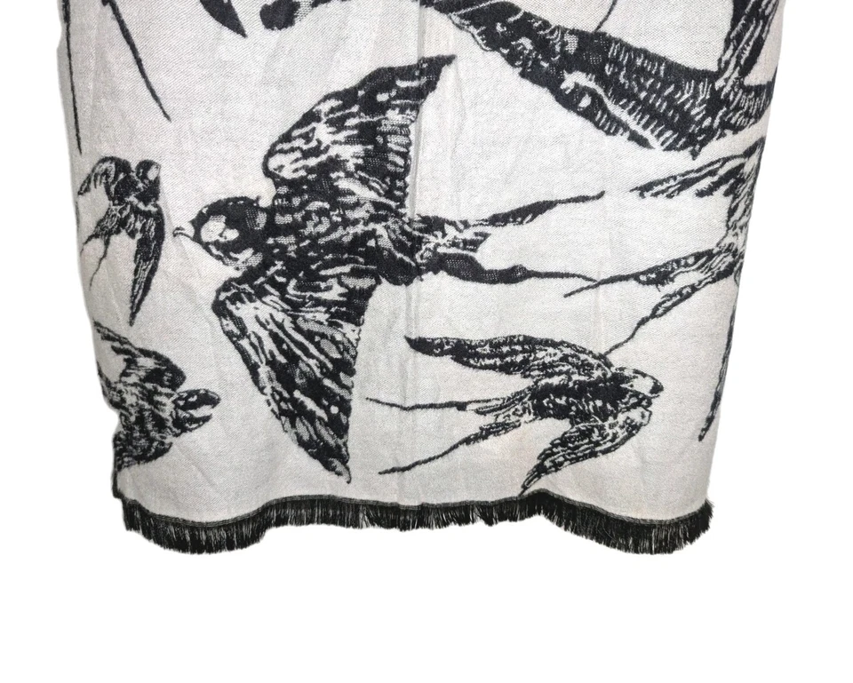 Alexander McQueen McQ Golondrinas Pájaros Mezcla Cachemira Bufanda Mantón Envoltura 70"x50" A+! Foto 3 de 4