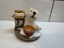 RARE VTG Highland White Terrier Dogs Leonardo Figurine Westie Spilled Milk 1999