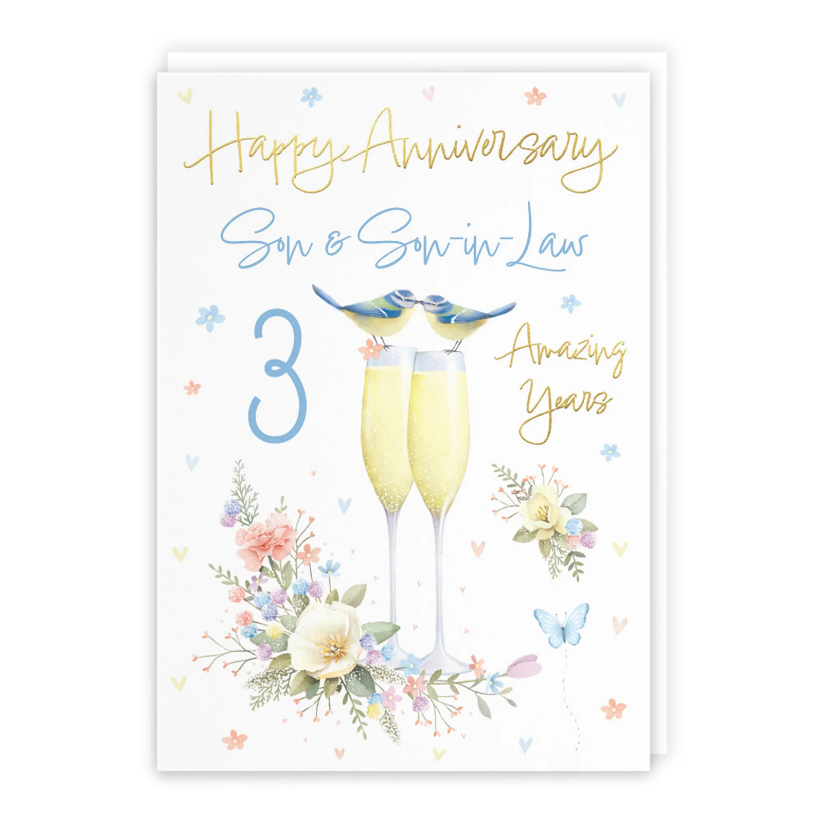 3rd Son And Son-in-Law Anniversary Card Champagne Flutes Milo's Gallery