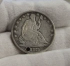 1872 US Seated Liberty Half 50c VF Details (Hole)
