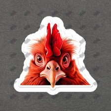Funny Chicken Vinyl Sticker Decal Colorful Rooster Design for Home 162401