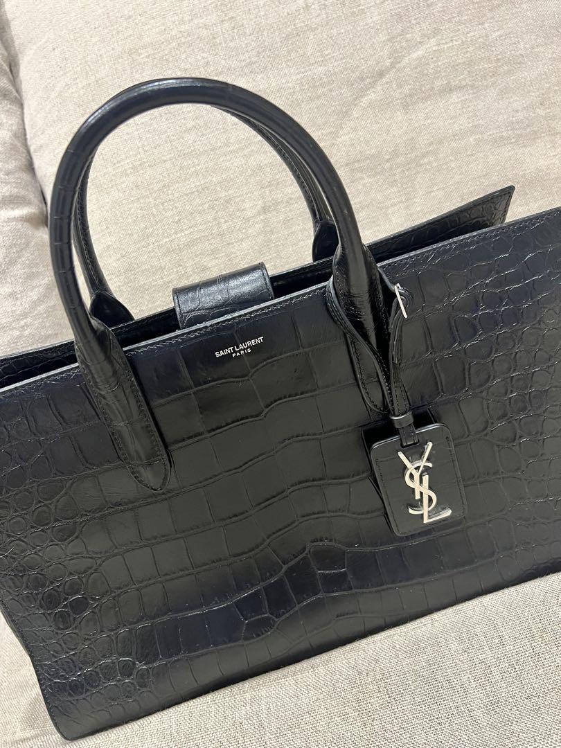 Saint Laurent Jane Medium Tote Bag Black Canvas Used Excellent Condition